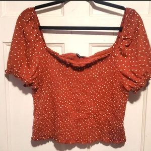 Cropped polka dot top